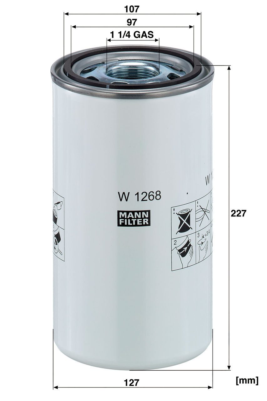 Mann W1268 Replacement | FilterFinder FF200111B